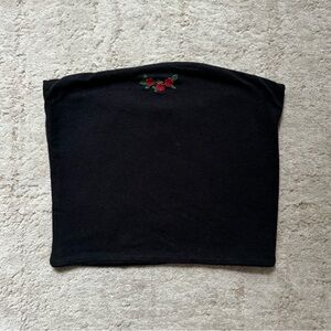Brandy Melville Tube Top with Rose Embroidery